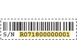 example of serial number on back of product